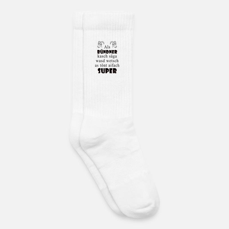 Graubünden dialect Super expression - Kids Tennis Socks - white