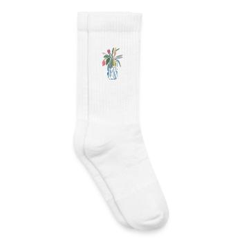 Colorful bouquet in vase tulips design - Kids Tennis Socks - white - Right