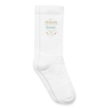Telemark Ski Funny Squats Scenic Retro Vintage - Kinder Tennissocken - Weiß - Rechts