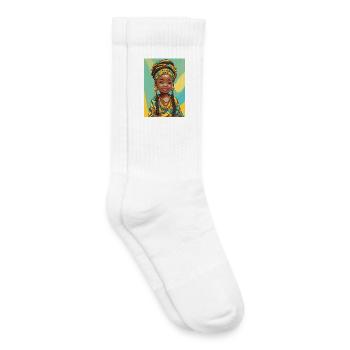Colorful Afro Portrait Child - Kids Tennis Socks - white - Right