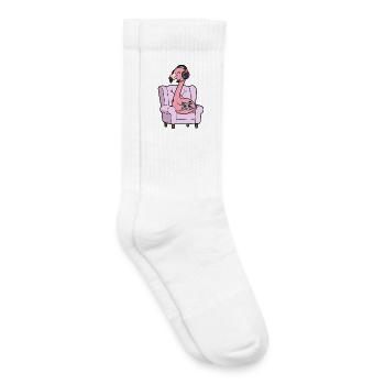 Gamer Flamingo Vogel spielt Videospiele - Kinder Tennissocken - Weiß - Rechts