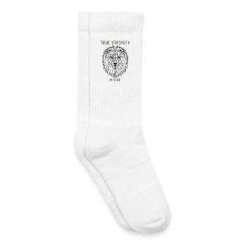 La vraie force est silencieuse - Chaussettes de tennis bio enfant - blanc - Droite