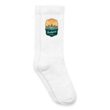 Budapester Parlament Vintage Sunset Abzeichen - Kinder Tennissocken - Weiß - Rechts