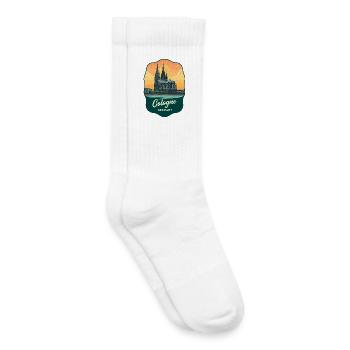 Cologne Cathedral Retro Sunset Badge - Kids Tennis Socks - white - Right