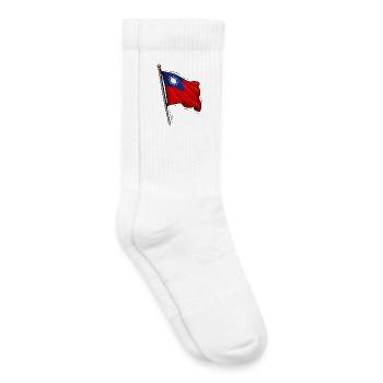 Motif du drapeau taïwanais - Chaussettes de tennis bio enfant - blanc - Droite