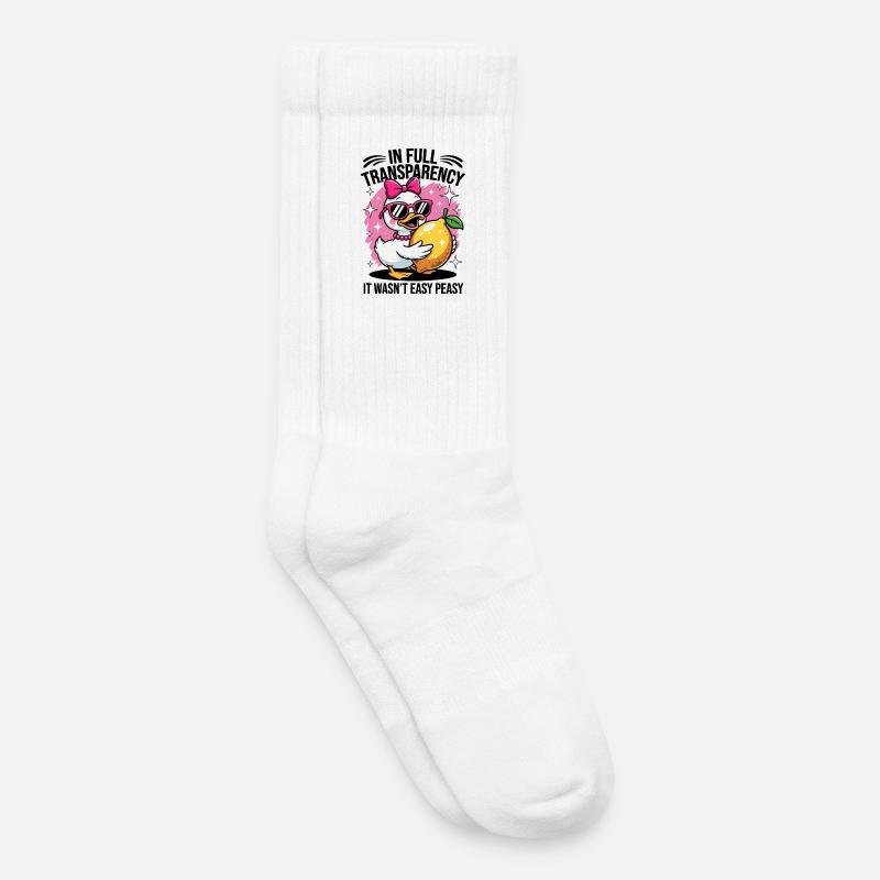 Süße Ente mit Zitrone – In Full Transparency Fun - Kinder Tennissocken - Weiß