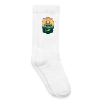 York Minster Cathedral Vintage-Sonnenuntergangsabzeichen - Kinder Tennissocken - Weiß - Rechts
