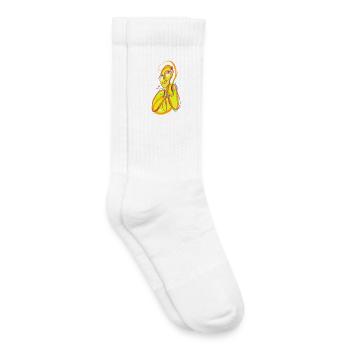 Jaune bogos - Chaussettes de tennis bio enfant - blanc - Droite