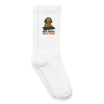 DJ Maltipoo: Bass, Beats & Belly Rubs Retro Design - Kinder Tennissocken - Weiß - Rechts