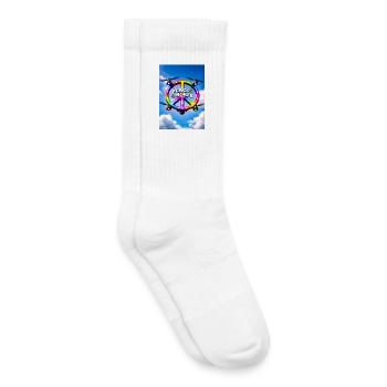 Peace Maker Rainbow LED Ring - Kids Tennis Socks - white - Right