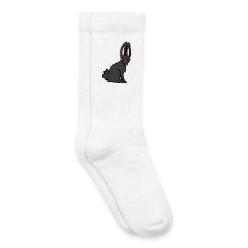 Lapin noir - Chaussettes de tennis bio enfant - blanc - Droite