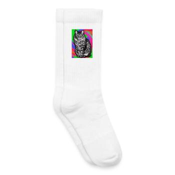 cat - Kids Tennis Socks - white - Right