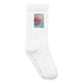 Restez artistique. - Chaussettes de tennis bio enfant - blanc - Droite