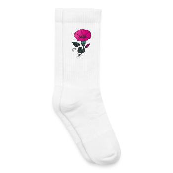 Fleurs roses florales vintage de la nature - Chaussettes de tennis bio enfant - blanc - Droite
