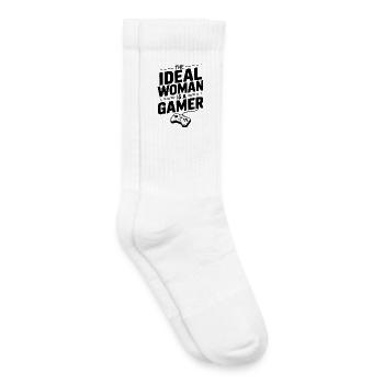 The Idea Woman Is a Gamer - Kids Tennis Socks - white - Right