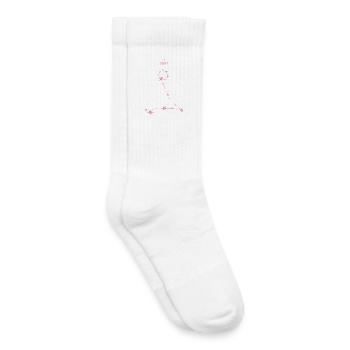 Pisces Zodiac Sign Star Constellation Pastel Pink - Kids Tennis Socks - white - Right