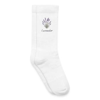 Lavender Dreams – Botanical Vintage Illustration - Kids Tennis Socks - white - Right