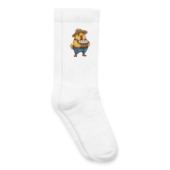 Poussin dans le panier à œufs à la ferme - Chaussettes de tennis bio enfant - blanc - Droite
