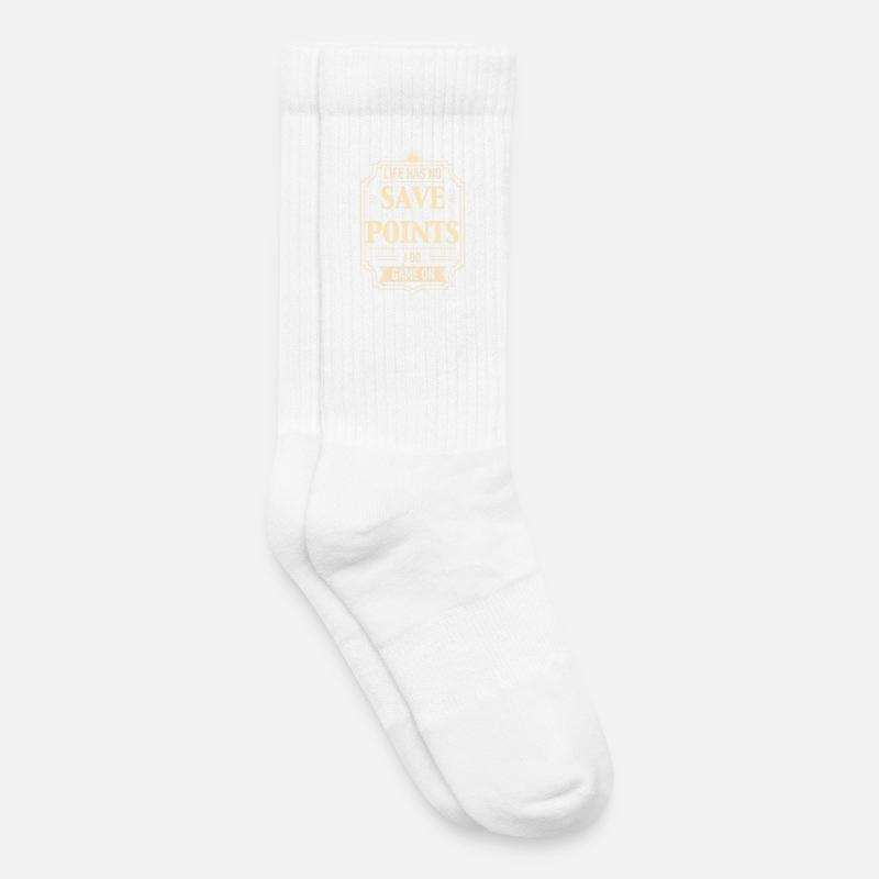 Life Has No Save Points - Kinder Tennissocken - Weiß