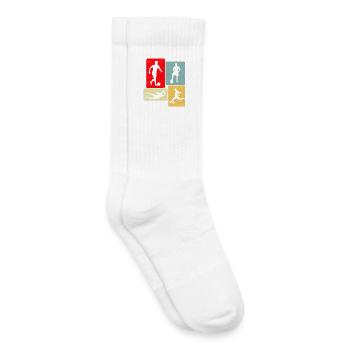 Fußball Retro - Kinder Tennissocken - Weiß - Rechts