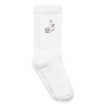 Lesende Gans mit Brille - Kinder Tennissocken - Weiß - Rechts