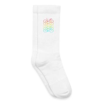 Fahrrad Retro Pastell Regenbogen - Kinder Tennissocken - Weiß - Rechts
