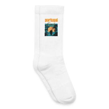 Portugal Surf Sonnenuntergang Surfer - Kinder Tennissocken - Weiß - Rechts