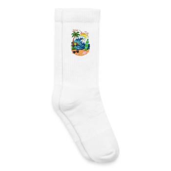 Sea Mood Beach & Vague - Chaussettes de tennis bio enfant - blanc - Droite