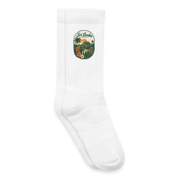 Sri Lanka Travel Poster Elephant Beach - Kids Tennis Socks - white - Right