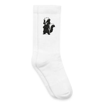 Selbstbewusstes Stinktier Maskottchen - Kinder Tennissocken - Weiß - Rechts