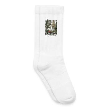 Randonnée - Aventure en plein air - Déconnexion au réseau de reconnet - Chaussettes de tennis bio enfant - blanc - Droite