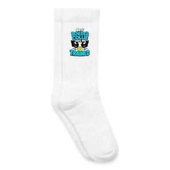 Border Collie hat mich trainiert, lustiges Hundebesitzer-Geschenk - Kinder Tennissocken - Weiß - Rechts