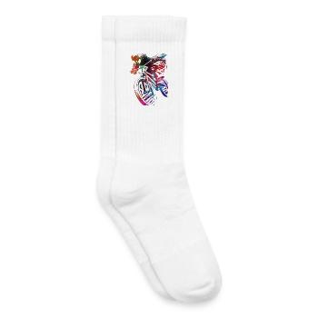 Un vélo coloré dans l’abstraction - Chaussettes de tennis bio enfant - blanc - Droite