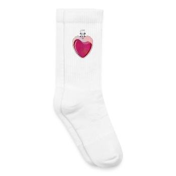 Neon Herz mit Zahndesign - Kinder Tennissocken - Weiß - Rechts