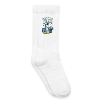 Tin Can Glam Sardines with Sunglasses - Kids Tennis Socks - white - Right
