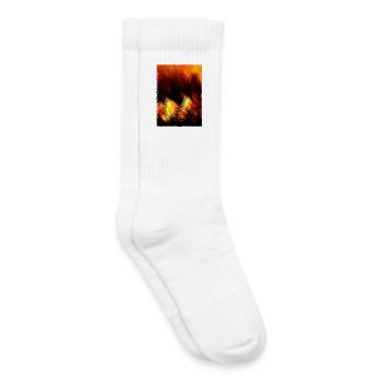 Fire Circle Wave Pattern - Kids Tennis Socks - white - Right
