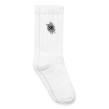 Color Fingerprint Circles - Kids Tennis Socks - white - Right
