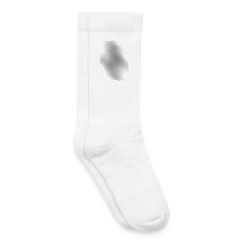 Gray Circle Spiral Zen Pattern - Kids Tennis Socks - white - Right