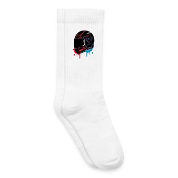 cooles Motorradhelm Graffiti - Kinder Tennissocken - Weiß - Rechts