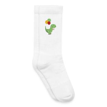 Joyeux anniversaire garçon d'anniversaire T Rex Dinosaur - Chaussettes de tennis bio enfant - blanc - Droite