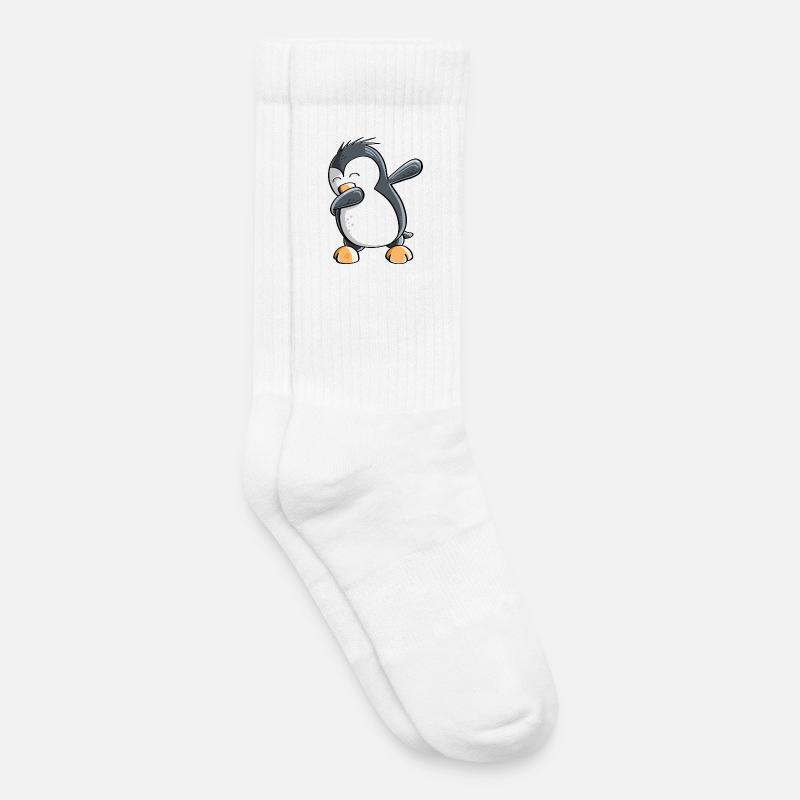 Dab Dance Pinguin - Dabbing - Fun Comic - Geschenk - Kinder Tennissocken - Weiß
