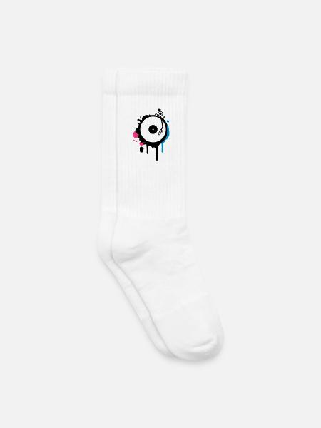 Turntable Graffiti - Kinder Tennissocken - Weiß