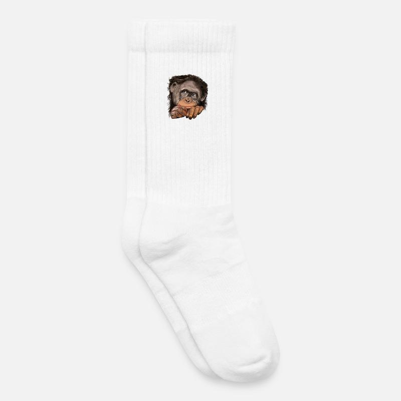 Affe - Kinder Tennissocken - Weiß