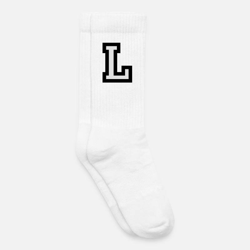 Buchstabe L - Kinder Tennissocken - Weiß
