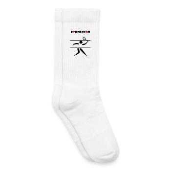 Badminton - Chaussettes de tennis bio enfant - blanc - Droite