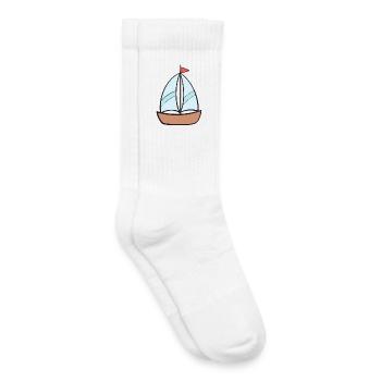 Boot Schiff Segelschiff - Kinder Tennissocken - Weiß - Rechts