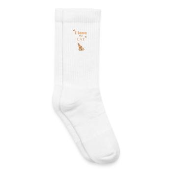 Katze ich liebe mein Haustier - Kinder Tennissocken - Weiß - Rechts