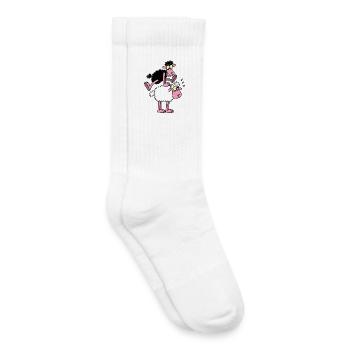 Mouton noir et saute-mouton - Chaussettes de tennis bio enfant - blanc - Droite