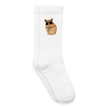 Hamster Menno mit Sonnebrille cool - Kinder Tennissocken - Weiß - Rechts