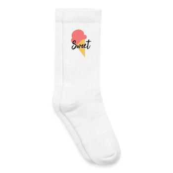 Eis Eiscreme Erdbeere Erdbeereis Sommer Festival - Kinder Tennissocken - Weiß - Rechts